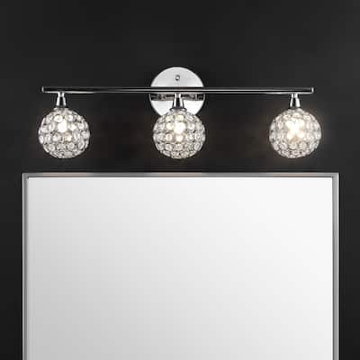 Beverly Iron/Glass Contemporary Glam LED Vanity Light, by JONATHAN Y