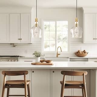 INK IVY Auburn Bell Shaped Hanging Glass Pendant Light