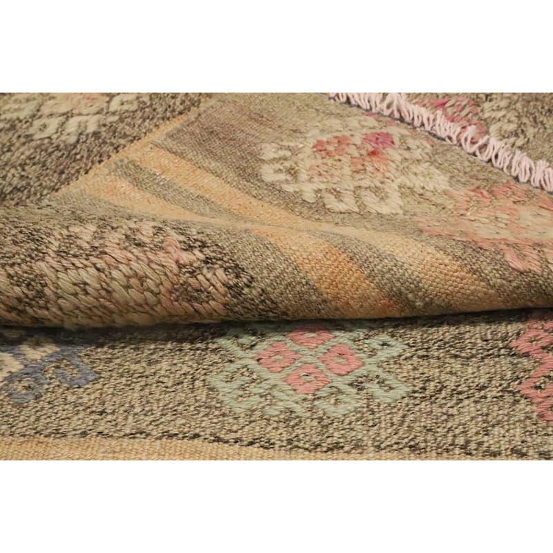 Hand Woven Oriental 100% Wool Carpet Southwestern Tribal Multi-Colored Kilim Area Rug - 8' 5'' X 5' 10''