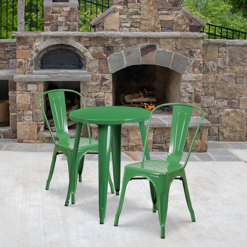 Metal 3-piece Indoor/Outdoor Cafe Set