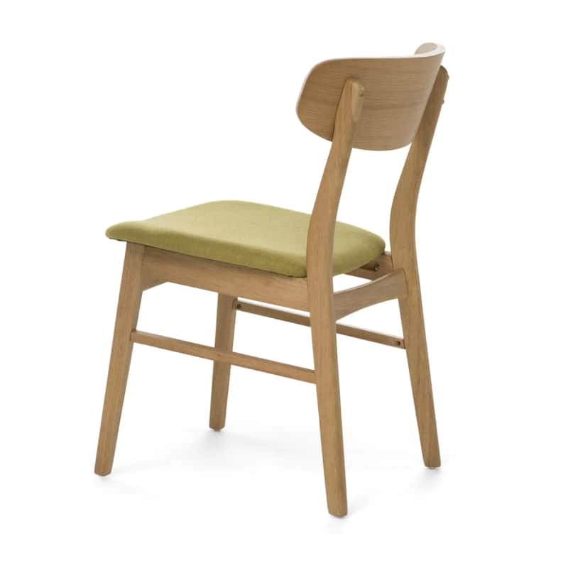 Fabric-upholstered Wood Dining Chairs (Set of 2) by Christopher Knight
