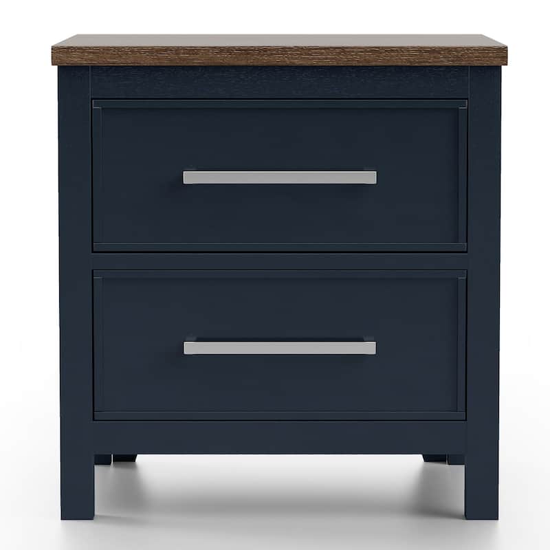 Furniture of America Althea Modern Farmhouse Solid Wood 2-drawer Nightstand (Set of 2)