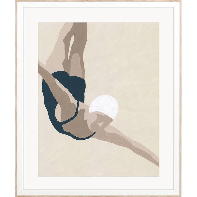 Dive Framed Art Giclee Under Glass - Blue - 34 X 28 X 2