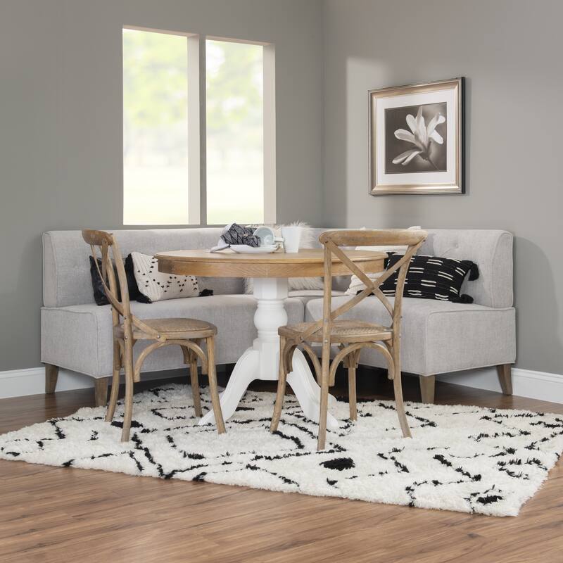 Allard Grey Modern Farmhouse Nook Bench