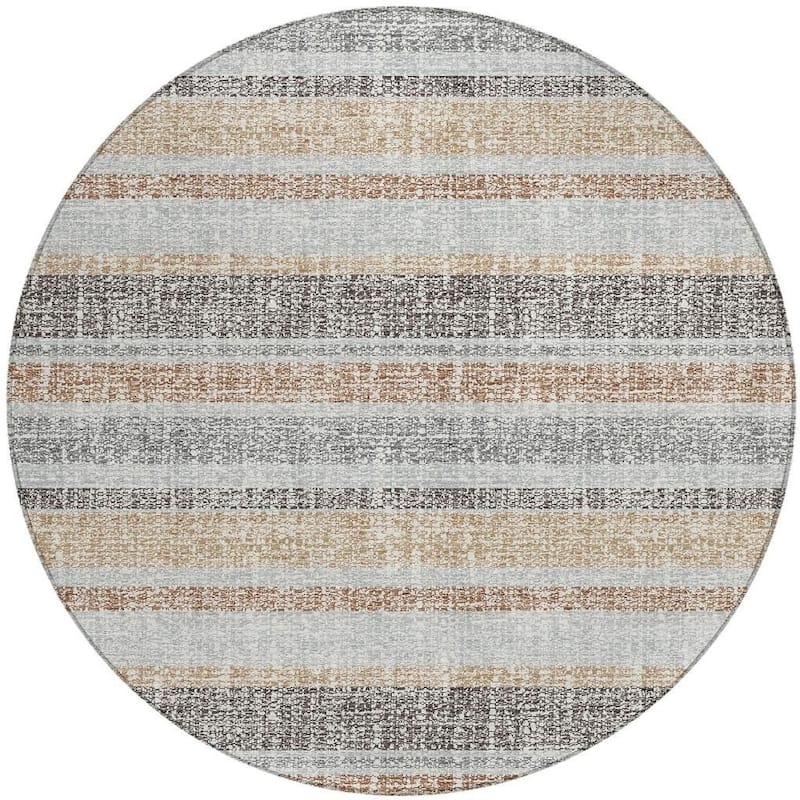 HomeRoots Striped Transitional Rectangle Outdoor Rug