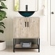 preview thumbnail 49 of 52, 24" Bathroom Vanity Sink Combo Oak Cabinet Vanity Tempered Glass/Ceramic Sink turquoise square sink