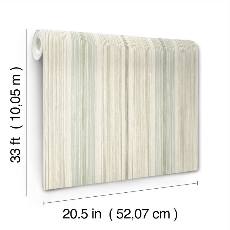Chris Loves Julia x A-Street Prints Ames Seafoam Linen Stripe Wallpaper