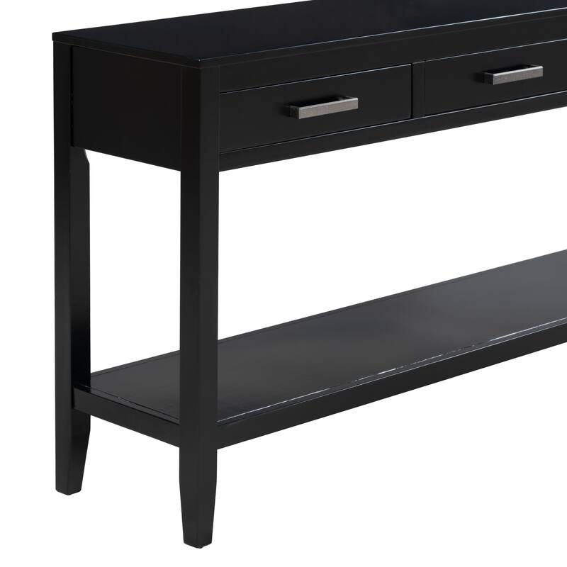 Contemporary 3-Drawer Console Table with 1 Shelf