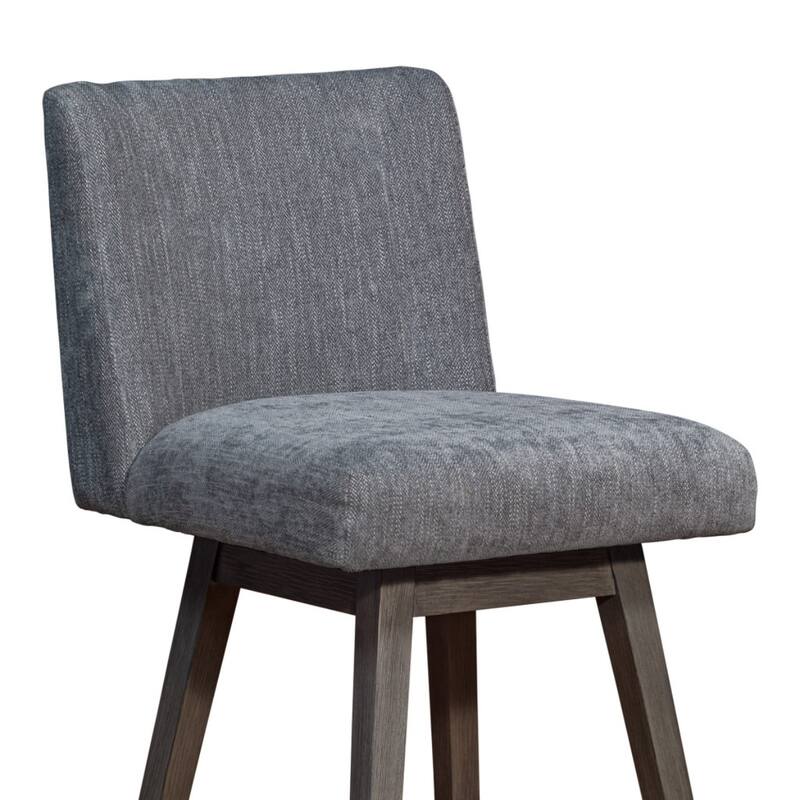 Full Back Swivel Counter Height Bar Stool with Armrest and Foam Cushion Seat Wood Frame for Kitchen