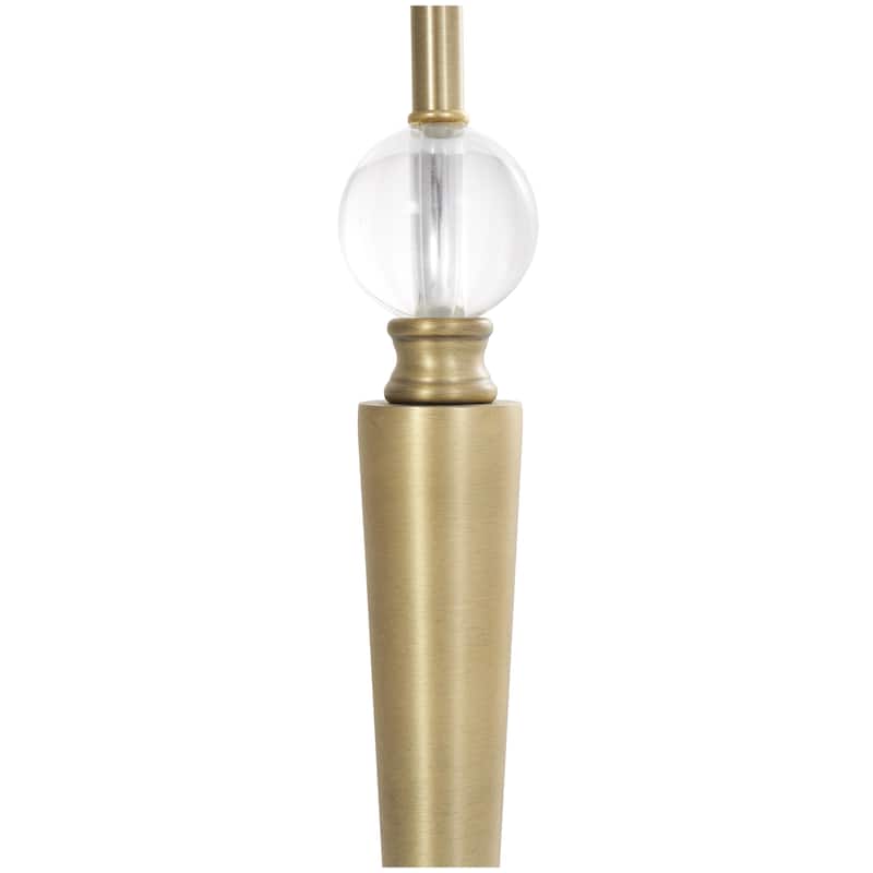 Metal Inverted Cone Shaped Room Accent Lamp with Glass Ball Accent and Square Base - Gold - Roche River Decor