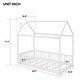 preview thumbnail 4 of 7, Twin Size Pine Wood House Bed Frame with Guardrails & Slats, White