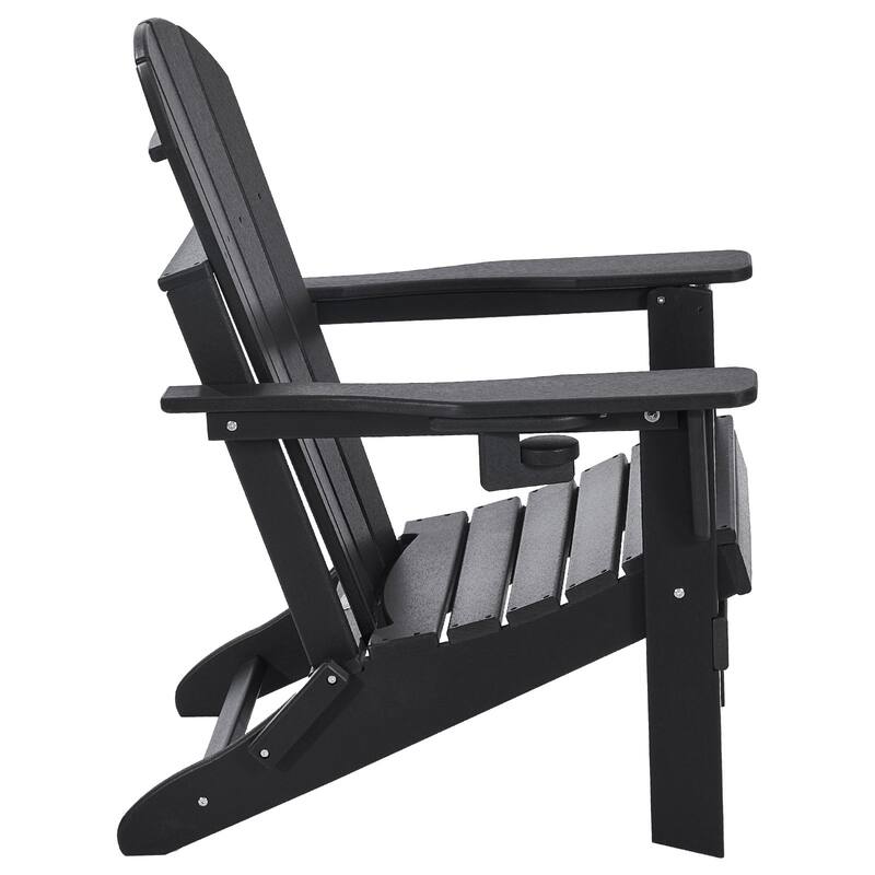Set of 2 HDPE Folding Adirondack Chair with Wider Seat and Curved Backrest Ideal for Outdoor Use - 31.5 × 29.7 × 36.0 in