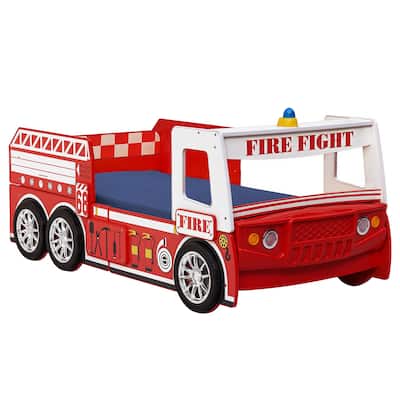 Versatile Floor Bed Frame,Little Heroes Fire Truck Bed