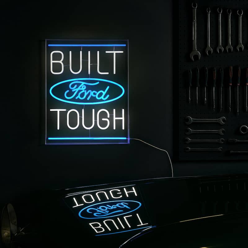 Licensed Ford Built Tough Acrylic LED Wall Decor Sign - 16" x 20" - 16" x 20"