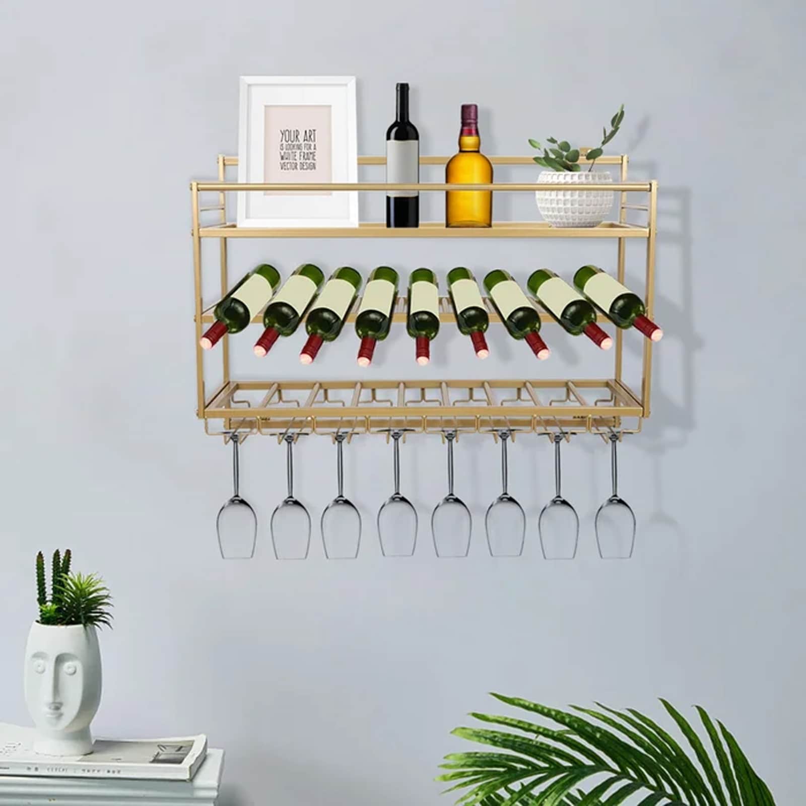 Hanging wine on sale cabinet design