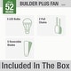 preview thumbnail 8 of 20, Hunter 52" Builder Low Profile Ceiling Fan with 3-Light Light Kit and Pull Chain - Casual, Traditional, Transitional