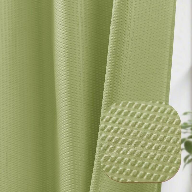 No Hook Embossed Shower Curtain with Snap-in Liner