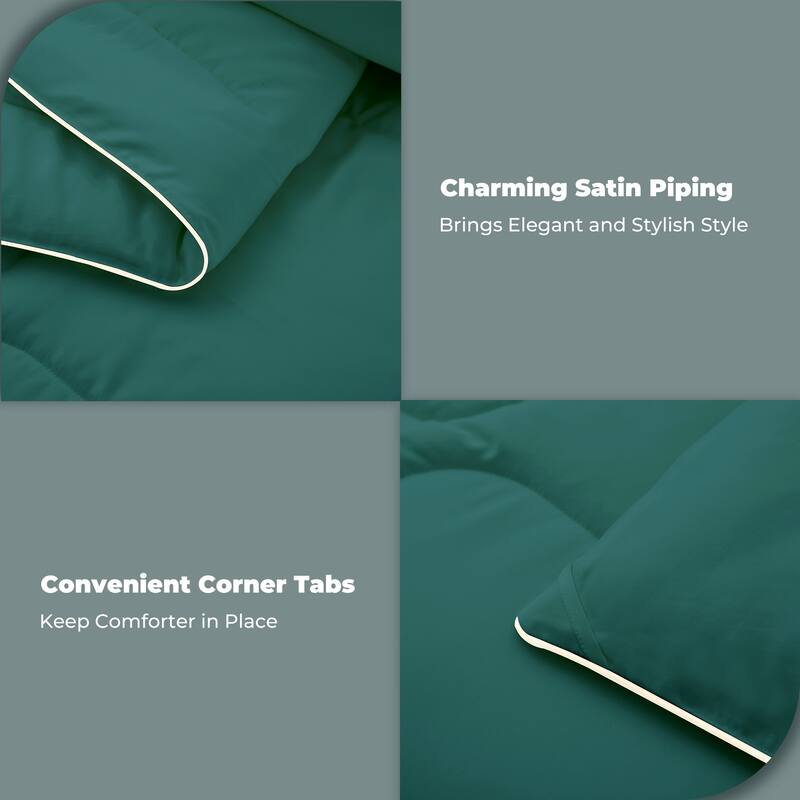 3 Piece All Season Silky Soft Satin Reversible Comforter Set