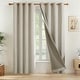 preview thumbnail 14 of 28, Deconovo Linen Blackout Curtains Grommet Drapes for Living Room 2 Panels 52W x 108L - Linen