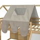 preview thumbnail 74 of 78, Full Size Loft Bed with Slide, Tent, and Storage Shelves - House Frame Kids Bed with Ladder and Car-Shaped Organizer