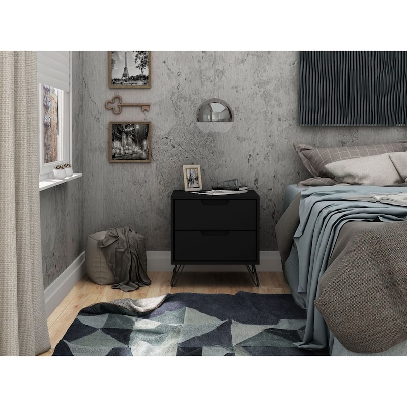 Manhattan Comfort Rockefeller 20" Nightstand (2-Drawer)