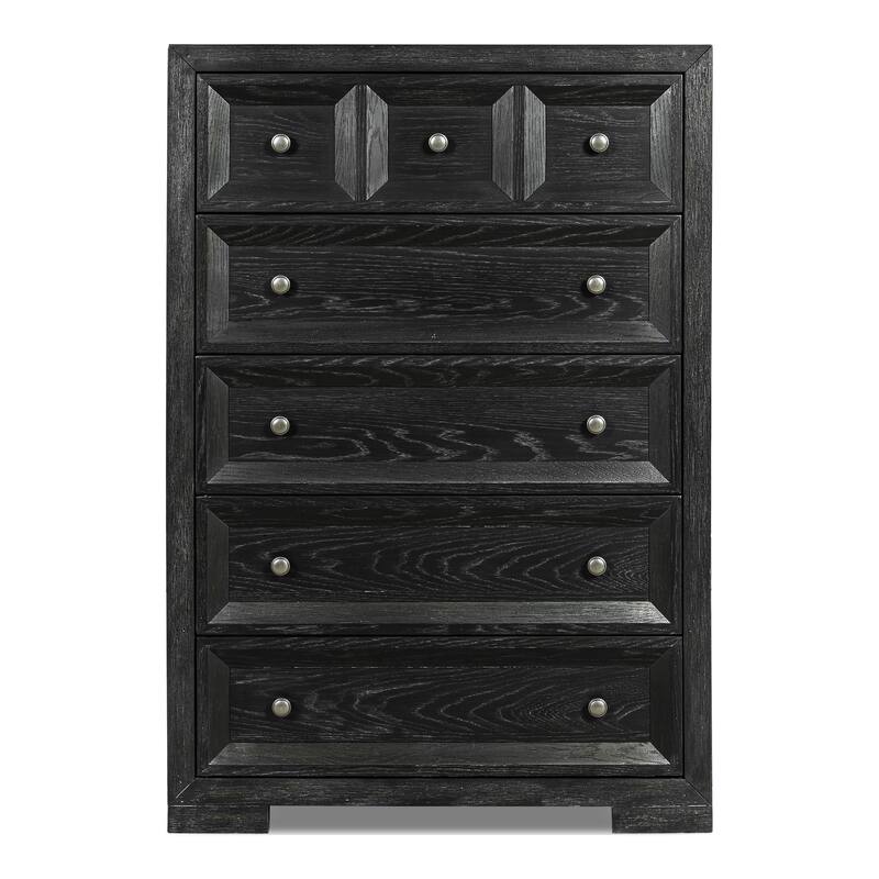 Furniture of America Durem Modern Classic 6-Piece Solid Wood Panel Bedroom Set with 3-Drawer Nightstand