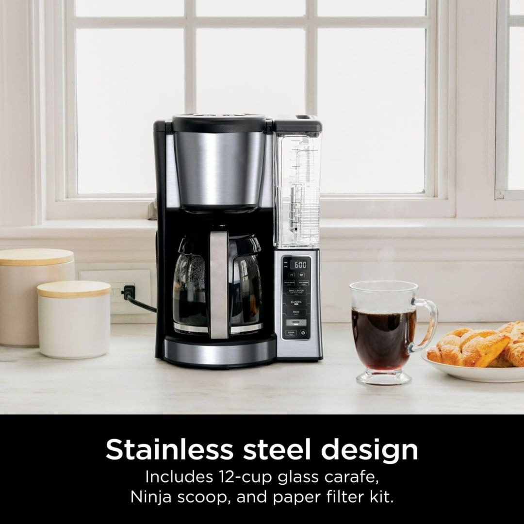 NINJA 12-Cup Stainless Steel Programmable Drip Coffee Maker (CE251