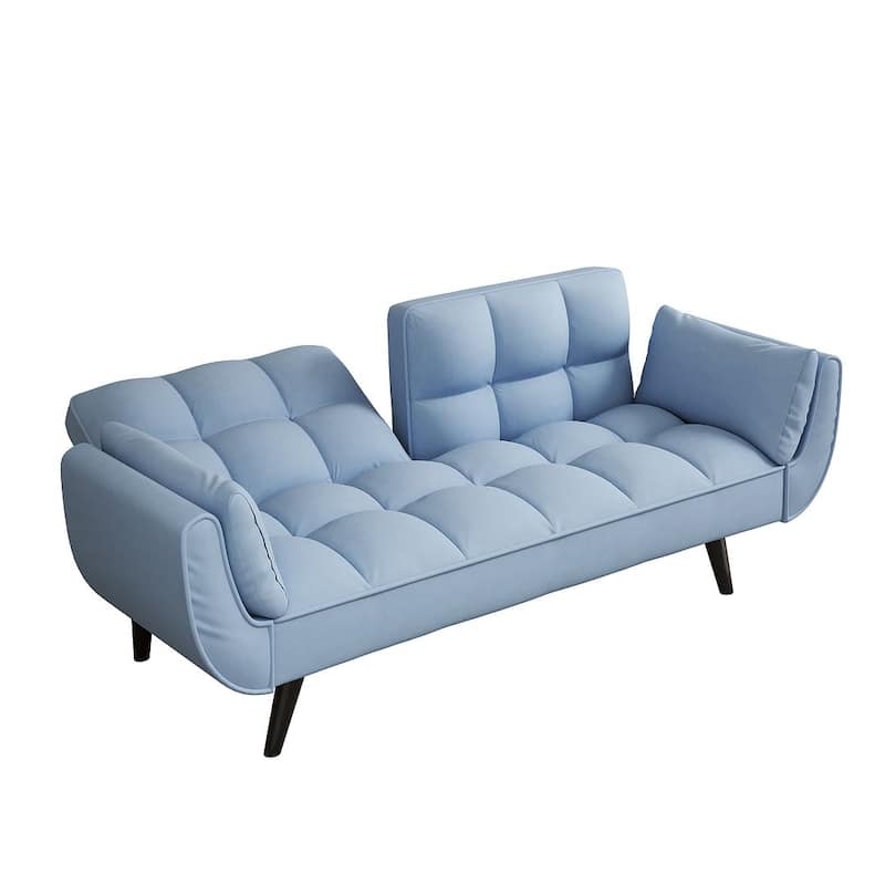 57" Futon Sofa Bed, Convertible Folding Futon Couch Recliner Lounge For Living Room