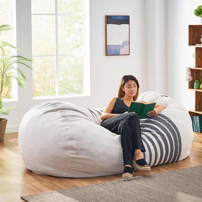 Hudgeons Indoor Striped Bean Bag by Christopher Knight Home