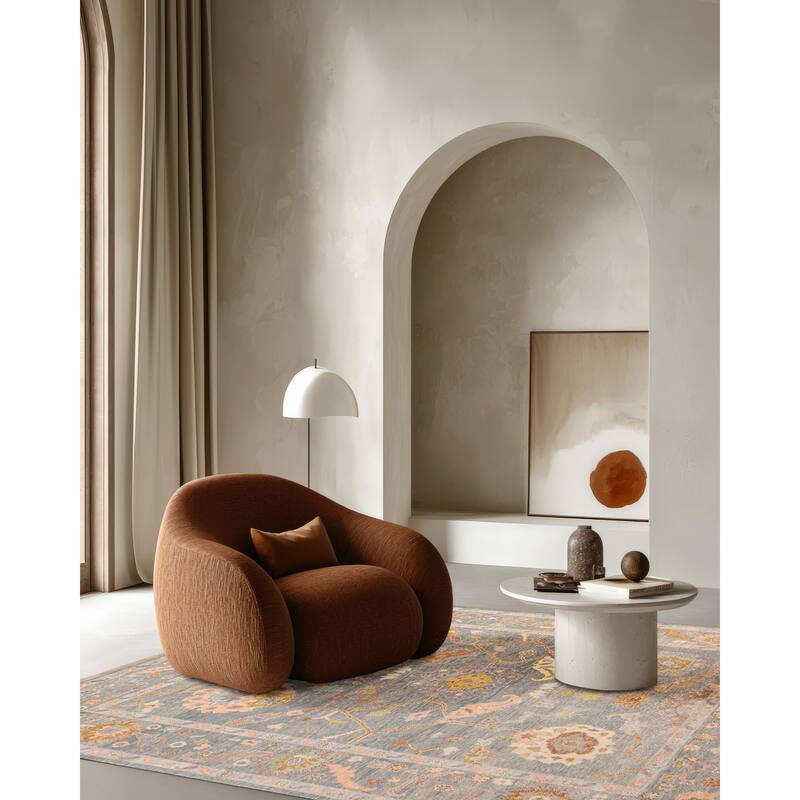 ECARPETGALLERY Hand-knotted Modern Oushak Sage Wool Rug - 7'11 x 10'0