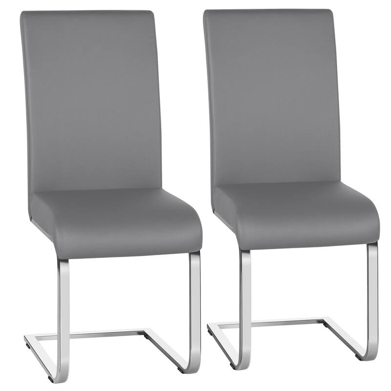 Yaheetech 2pcs Dining Chairs High Back Padded Chairs for Home - Light Gray