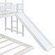 preview thumbnail 26 of 25, Twin over Full House Bunk Bed with Slide, Built-in Ladder & Full-Length Guardrail, Grey