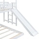 preview thumbnail 13 of 12, Twin over Full House Bunk Kids Bed with Slide, Built-in Ladder & Full-Length Guardrail for Bedroom, No Box Spring Needed, White