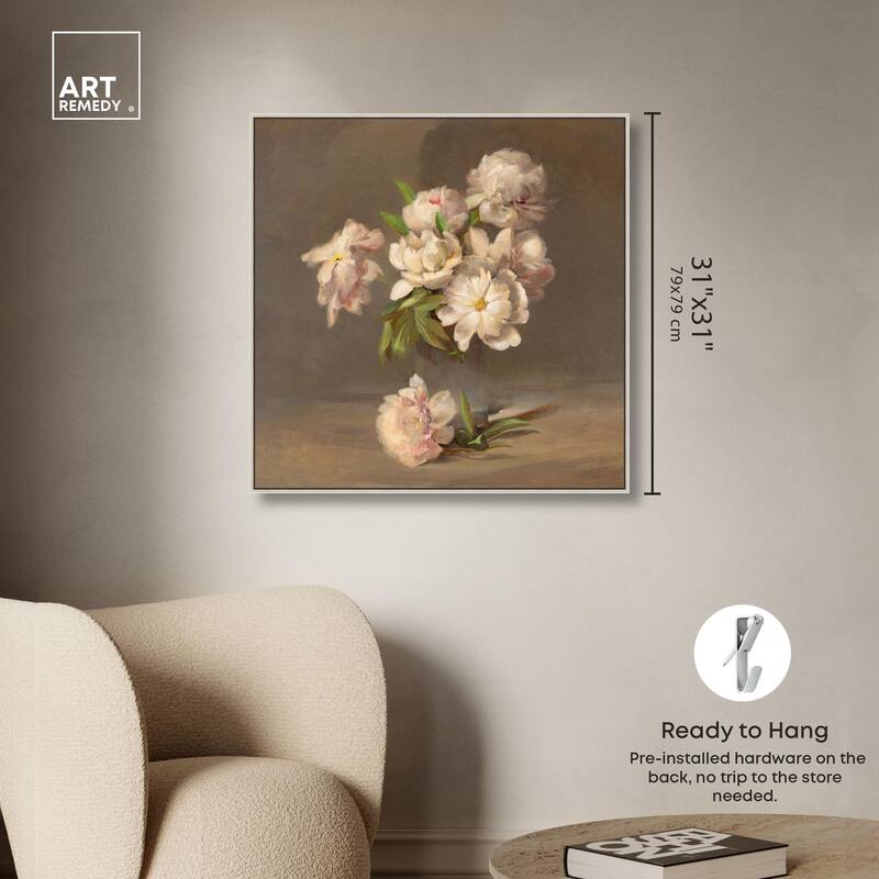 Porter Peonies in a Vase Canvas by Art Remedy