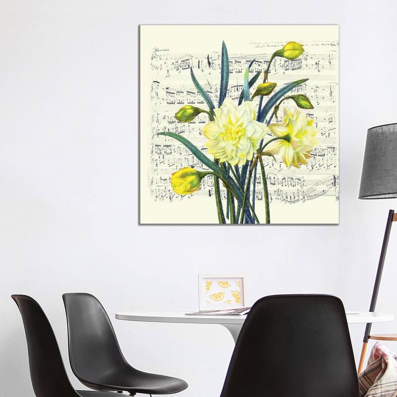 iCanvas "Daffodils Spring Music Shabby Chic" by Seven Sirens Studios Canvas Print - 37x37x1.5