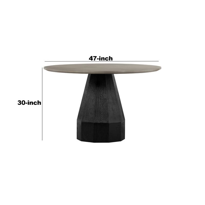 Revival Concrete and Oak Round Dining Table