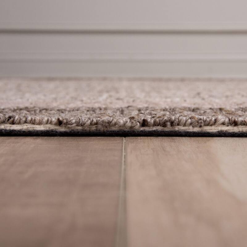 Alora Decor Slate Hand Tufted Transitional Brown Border Rug