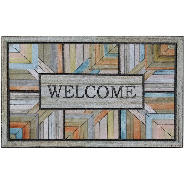 slide 2 of 3, Mohawk Home Colorful Roots All Weather Recycled Rubber Door Mat - 1'6" x 2'6" 1'6" x 2'6" - Brown