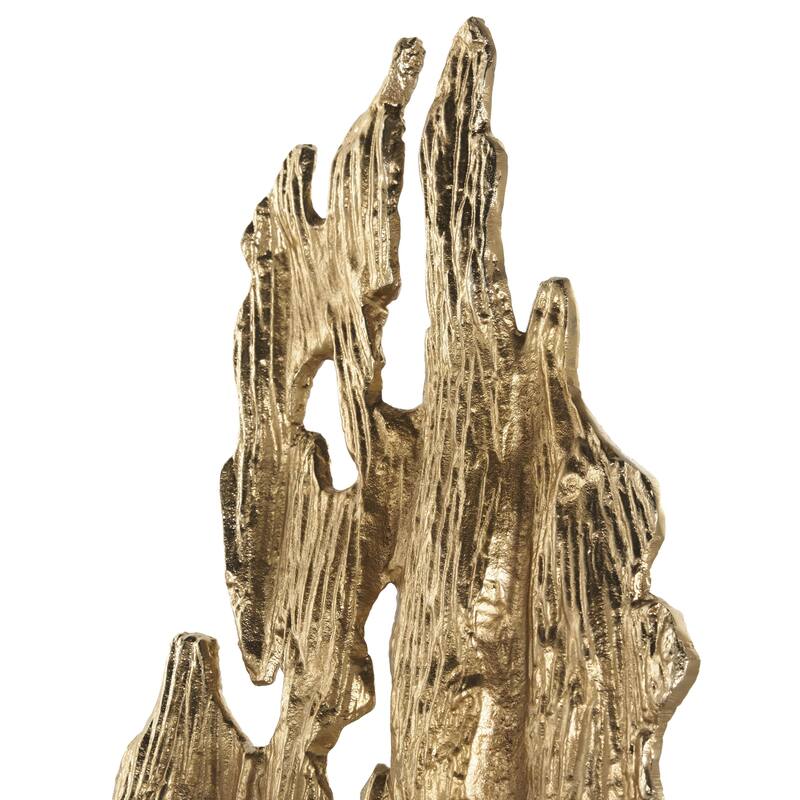 Aluminum Metal Leaf Textured Folded Leaf Decorative Bowl - Gold - Roche River Decor