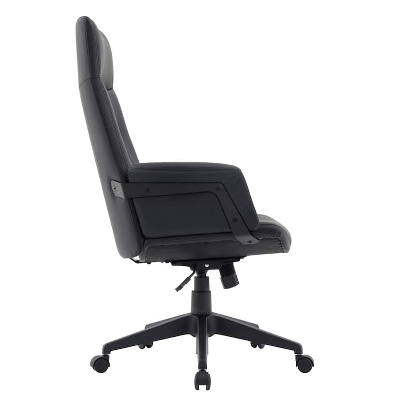 Infini Ergonomic Modern High Back Leather Executive Office Chair with Adjustable Height, Swivel, Padded Armrests & Iron Base
