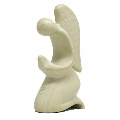 Handmade Praying Angel Soapstone Sculpture