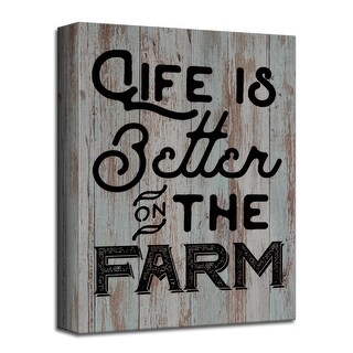 'Better on the Farm' Farmhouse Wrapped Canvas Textual Wall Art
