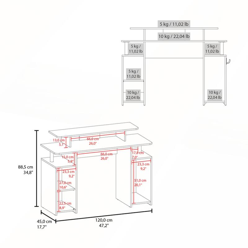Ergonomic Desk with Ample Storage for Monitors and Accessories