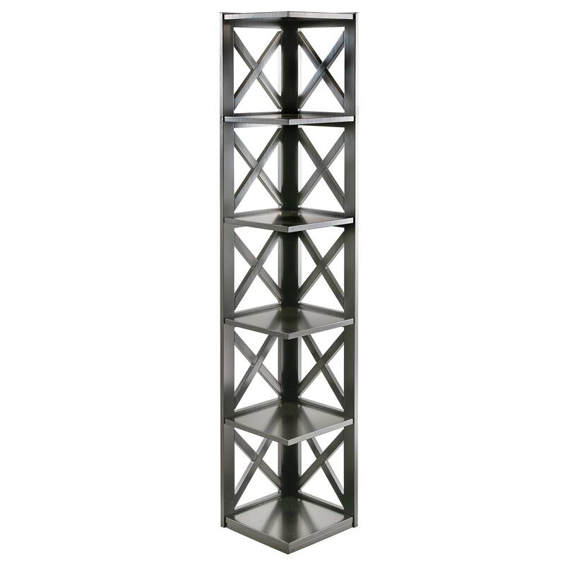 Kelsey X-Frame 5-Shelf Bookcase by iNSPIRE Q Classic - Frost Grey