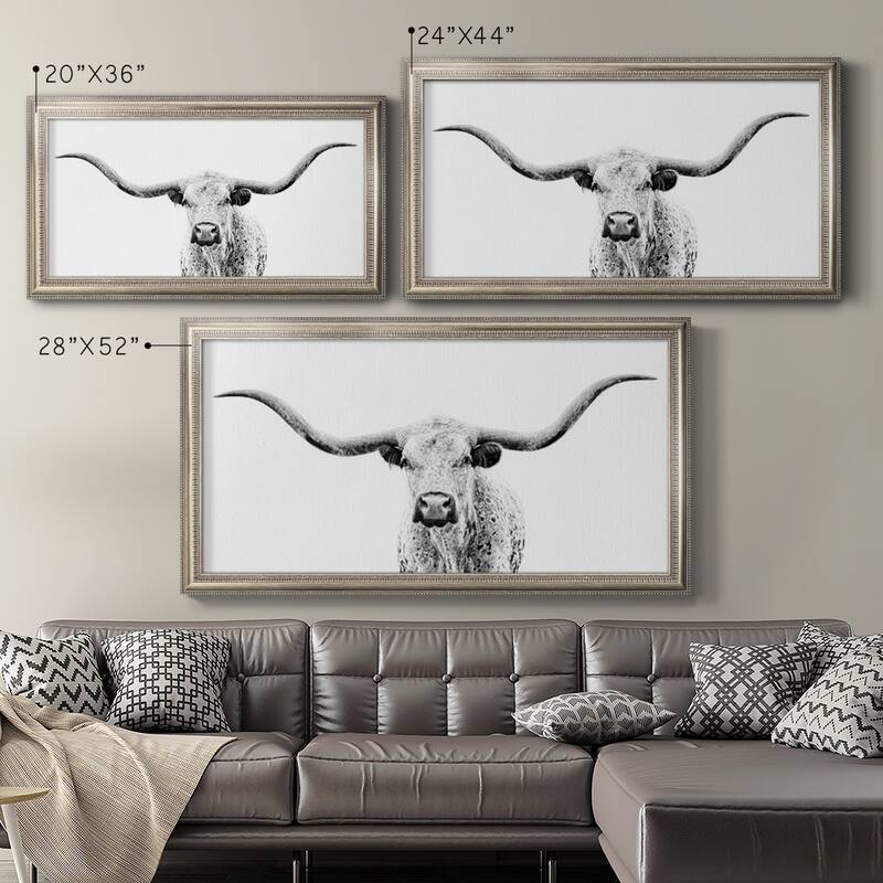 Longhorn Gaze Premium Framed Canvas- Ready to Hang