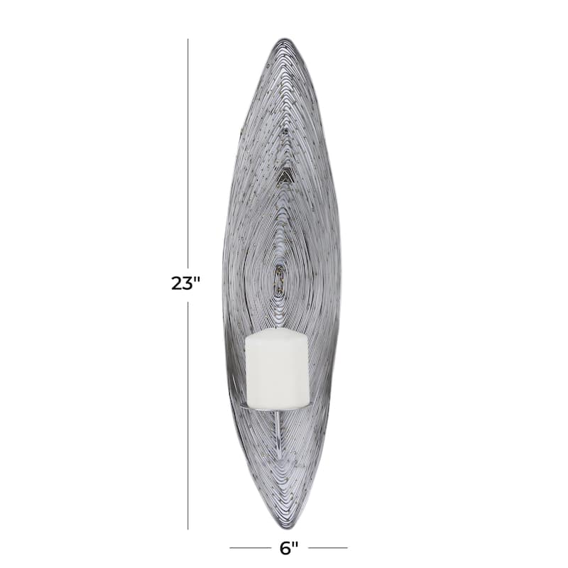 Stainless Steel Metal Leaf Single Candle Wall Sconce - Silver or Brass - CosmoLiving by Cosmopolitan