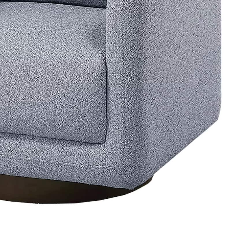 Wade Swivel Armchair with 360 Rotation and Square Frame, Gray Boucle
