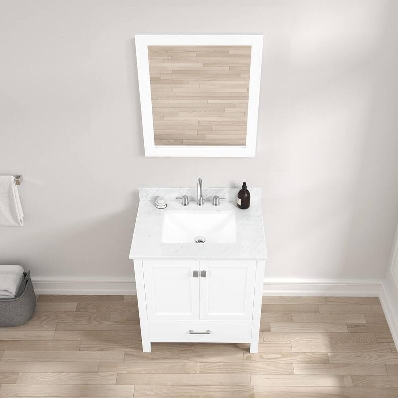 Blossom Geneva 30" Solid Wood Bathroom Vanity with Marble Top