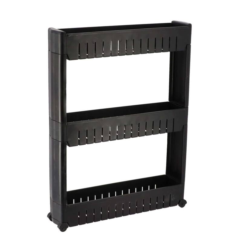 Multi-Purpose Slim Rolling Cart - 3-Tier Utility Organizer - 28.5" H x 21.5" L x 5.1"W