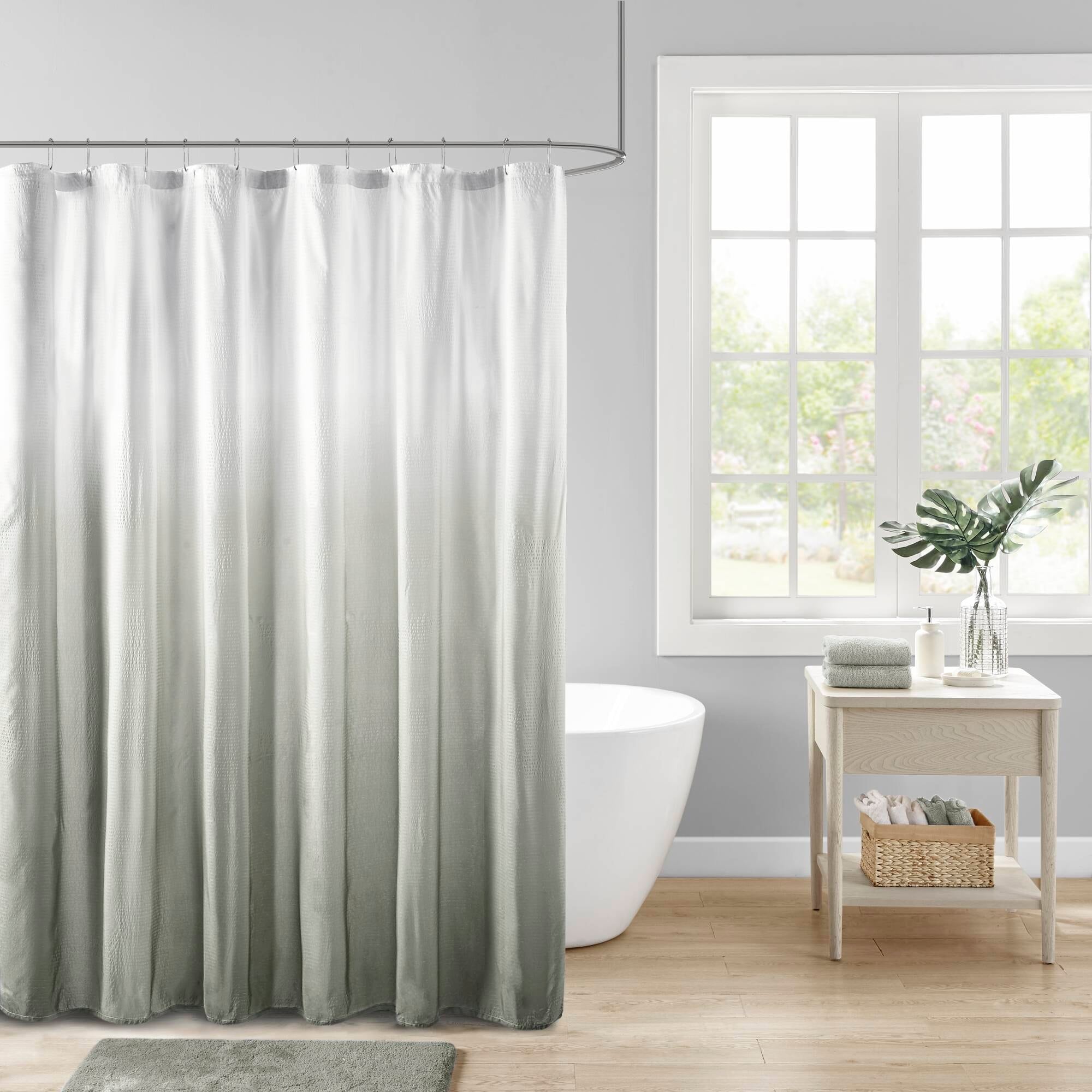 Madison Park Ara Ombre Printed Seersucker Shower Curtain